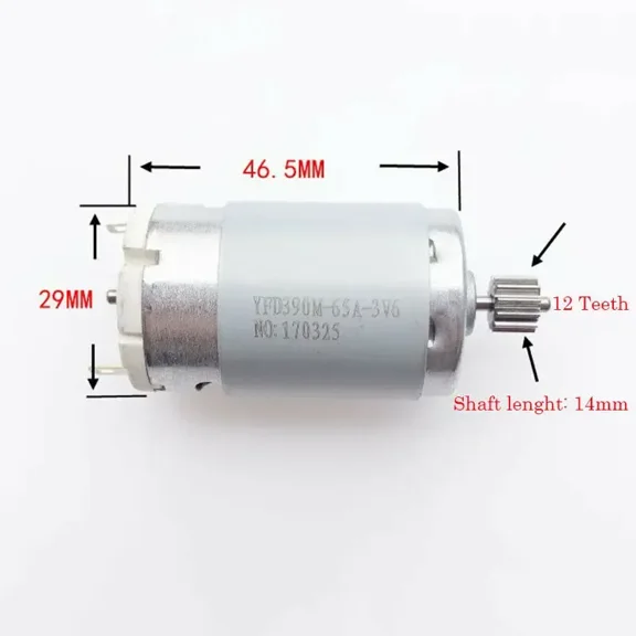 12Teeth DC 3V-6V 25000RPM RS-390 High Speed Children's Electric Ride on Car Drive Motor Steering Motor Engine Lar Torque