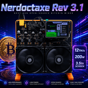12Th/s 3.5in Screen Bitcoin Miner High Hash Rate Bitaxe NerdOCTaxe 200W BM1370 Asics Chip Open Source Bitcoin Solo Crypto Mine