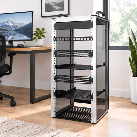 12U Aluminum Alloy Mini Server Rack, 10 Inch Width, 10.23 Inch Depth