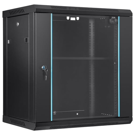 12U Wall Mount Network Server Rack Cabinet Enclosure 15.5'' Deep Door Lock