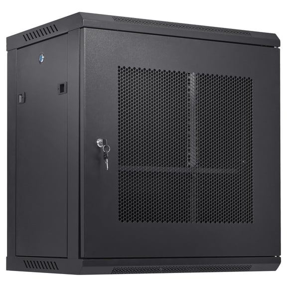 12U Wall Mount Server Cabinet, 15.5" Depth Network Rack, 200lbs Capacity, Locking Door, IT & AV Equipment Enclosure