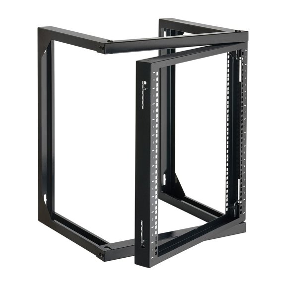 12U Wall Mount Server Rack, 150 lbs Max Load Capacity, Open Frame Network Rack with 180 Degrees Gate Swing, Carbon Steel, for 19-Inch IT Network Equipment & AV Devices Computer Server, Black