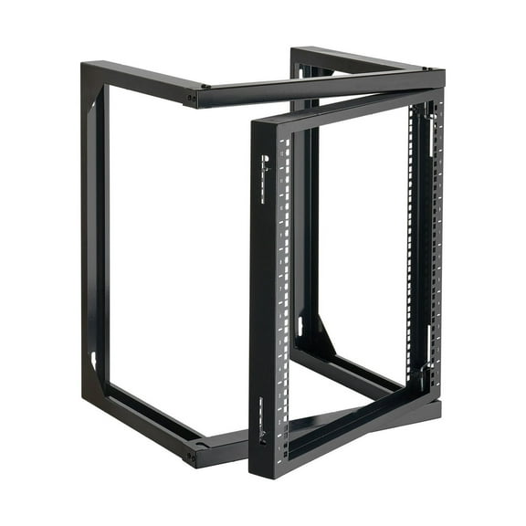 12U Wall Mount Server Rack - 150lbs Capacity - Open Frame Network Rack with 180 Swing Door - Carbon Steel - for 19-Inch IT & AV Equipment - Black