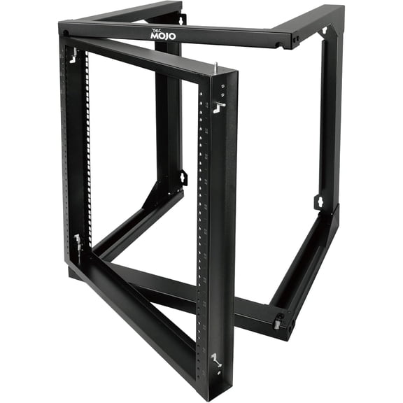 12U Wall Mount Server Rack, Open Frame Network Rack for 19" Computer/AV/Data/IT/Media Equipment, 18" Depth, 16" Apart Mounting Holes, Swing Gate, Square and Tapped Holes