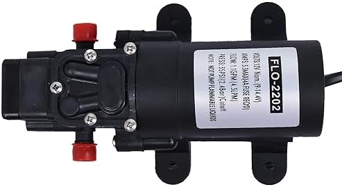 HQMASTER 12V Water Pressure Diaphragm Pump – 1.3 GPM, 130 PSI For RV, Boat, Marine
