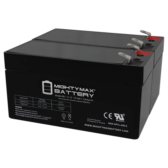 12V 1.3Ah Replacement Battery for Sentry Lite Pm1212 - 2 Pack