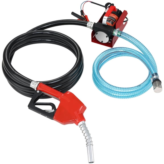 12V 10 GPM middle distillate Fuel Transfer Pump Kit, Automatic Shut-Off Nozzle Hose, convenient Electric Self-Priming Extractor for middle distillate, kerosine, Machine Oil