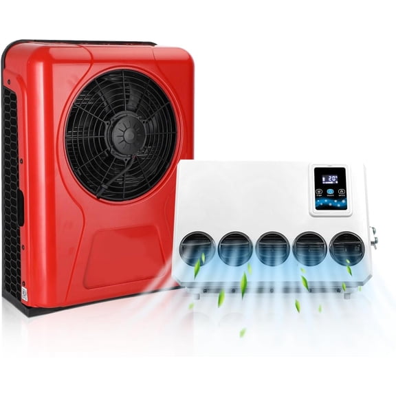 12V 10000BTU Split Electric Truck Air Conditioner, Fast Cooling Low Noise Parking AC Unit for RVs, Motorhome, Bus, Trailers, Tractors, Camper Van