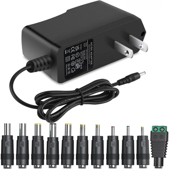 12V 1000mA Universal AC DC Adapter, Multi Output Current Charger with 11 Interchangeable DC Plugs, 6 Feet Power Cord