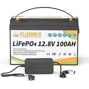 12V 100AH LiFePO4 Lithium Battery,Group 31 Battery with Charger for RV,Solar,Camping,Trolling Motors,Yacht,Marine,Boat,Home Energy Storage,Built in 100A BMS,Deep Cycles