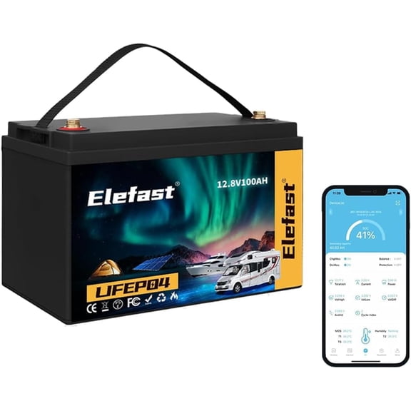 12V 100AH Lifepo4 Lithium Battery Built-in 100A BMS,with Bluetooth and Low Temperature Protection,Max 1280Wh Energy,Up to 8000 Deep Cycle Battery 12V Marine,Perfect For RV,Solar,Boat,Off-Grid