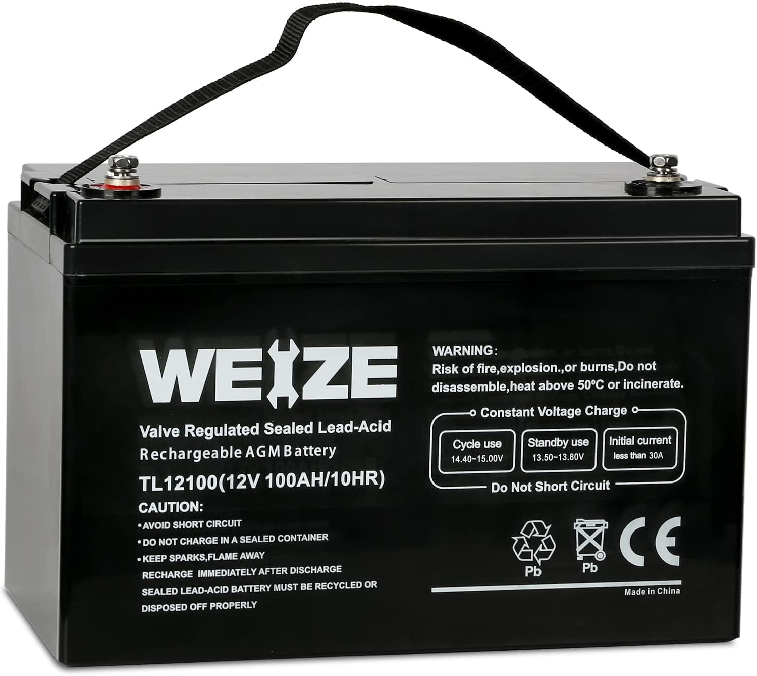 AGM-Batterie 12V/100Ah/1150A LxBxH 330x173x246mm/S:3