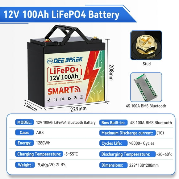 12V 100Ah 200Ah 300AH LiFePO4 Battery Pack Bluetooth Lithium Batteries For 12.8V RV Camper Off-Road Off-grid Solar Wind trolling
