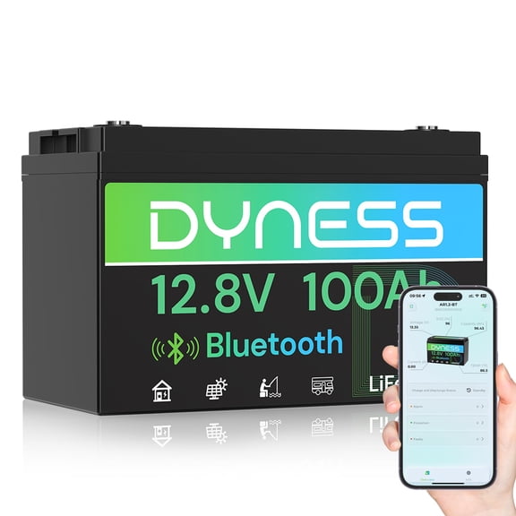 12V 100Ah Bluetooth LiFePO4 Battery, Deep Cycle Group 31 Lithium RV Batteries Built-in 100A BMS with Low-Temp Protection, 12.8 Volt Lithium Battery for Rv Camping, Home Solar System, Off-Grid