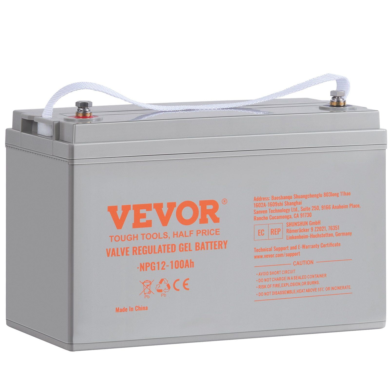 12V 100Ah Deep Cycle AGM Battery  800A Max Discharge for Marine/RV/Solar  Maintenance-Free & High-Temp Resistant (13" x 6.7" x 8.4")