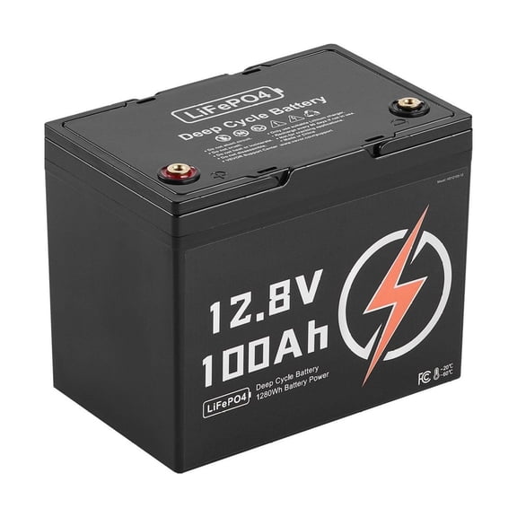 12V 100Ah LiFePO4 Battery 2 Pack, Deep Cycle Lithium Iron Phosphate Battery with BMS, RV Boat Solar Energy Storage