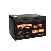 12V 100Ah LiFePO4 Battery with 100A Smart BMS, Low-Temp Protection, Group 31 Deep Cycle Lithium Battery, 1280Wh, 8000+ Cycles for RV, Marine, Solar, Camping, Off-Grid