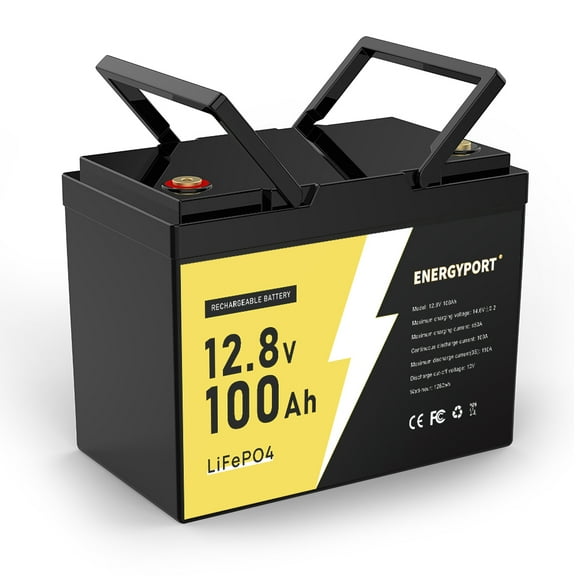 12V 100Ah LiFePO4 Battery, Rechargeabel Deep Cycle Lithium Batteries, 100A BMS with Low-Temp Protection, Perfect for RV, Solar, Boat, Marine, Trolling Motor