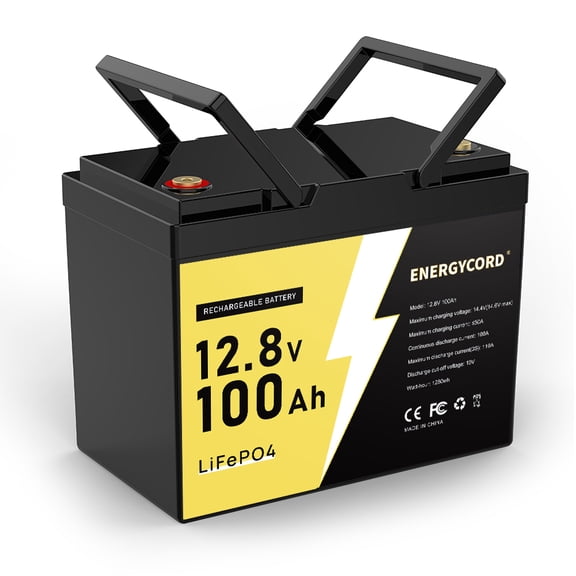 12V 100Ah LiFePO4 Battery, Rechargeabel Deep Cycle Lithium Batteries, 100A BMS with Low-Temp Protection, Perfect for RV, Solar, Boat, Marine, Trolling Motor