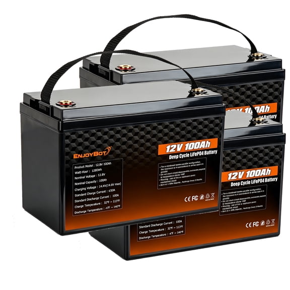 12V 100Ah LiFePO4 Lithium Battery, 100A BMS, Deep Cycles Group 31 Battery for RV, Solar, Marine, Camping, Trolling Motor, off-Grid, Backup Power, Motorhome, Low Temp Cut off, 3Pack