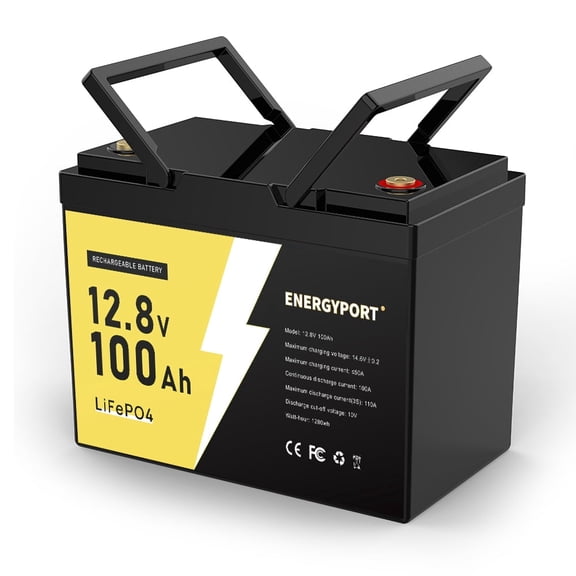 12V 100Ah LiFePO4 Lithium Battery, BCI Group 24 Deep Cycle Solar Battery A+ grade cells with Low-Temp Protection, 100A BMS, 1280Wh, 15000 Cycles for RV, Marine, Trolling Motor, Marine, Solar Use