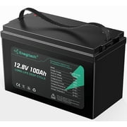 12V 100Ah LiFePO4 Battery, 100A BMS, Deep Cycles for RVs, Marine, Solar, Off-Grid