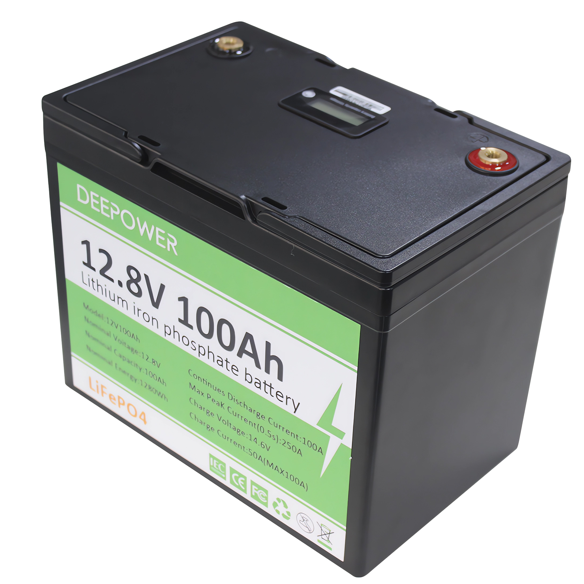 12V 100Ah LiFePO4 Lithium Battery, Grade A Cells, 5000+ Deep Cycle, with 100A BMS, for Home Energy, Boat, Rv, Solar, Backups