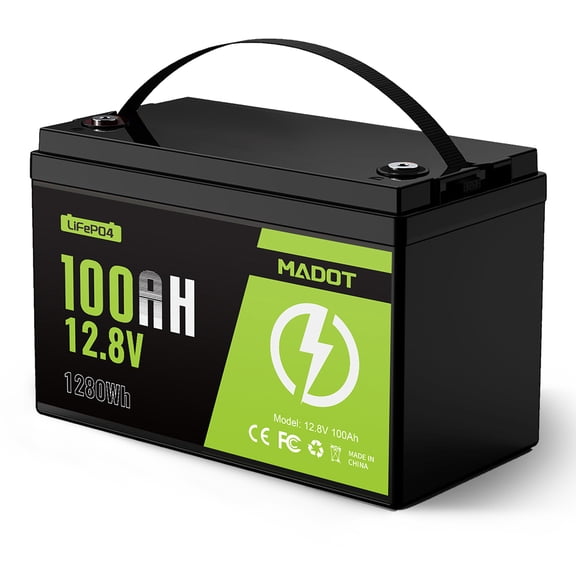 12V 100Ah LiFePO4 Lithium Battery, Group 31 Deep Cycle with Smart 100A BMS & Low Temp Cut-Off