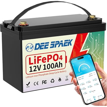 BtrPower 12V 100Ah LiFePO4 Lithium Battery With 100A BMS For Trolling Motor, Solar, RV