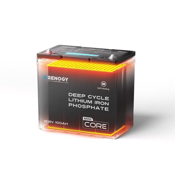12V 100Ah Lithium LiFePO4 Battery, Self-Heating w/DuoHeat Tech, Built-in 100A BMS, 5000+ Cycles Lithium Battery, Perfect for RVs, Cabins, Off-Grid Systems
