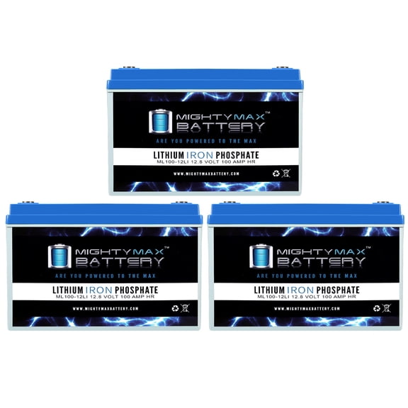 12V, 100Ah, Lithium, Replacement Battery Compatible with Delta HRL 12-470W - 3 Pack