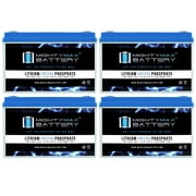 12V, 100Ah, Lithium, Replacement Battery Compatible with Fuli FL121000 - 4 Pack