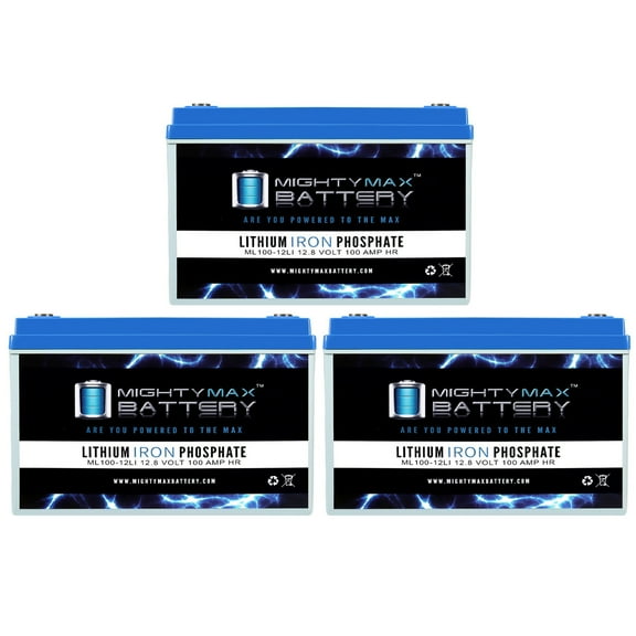 12V, 100Ah, Lithium, Replacement Battery Compatible with Sunlight SPG 12-100 - 3 Pack