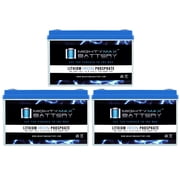 12V, 100Ah, Lithium, Replacement Battery Compatible with UPlus UCP12-400 - 3 Pack