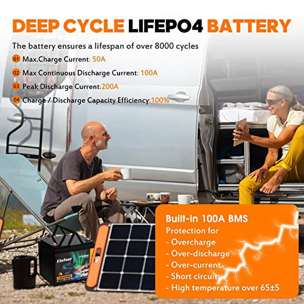 Batteria Litio LiFePO4 12V 100Ah HYSINCERE - Per Camper, Solare, 1280Wh, 100A BMS - Foto 9