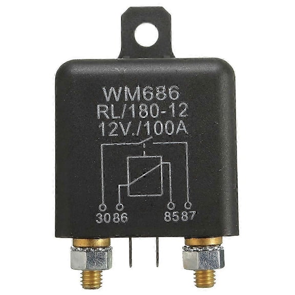 12V 100Amp 4-Pin Heavy Duty ON/OFF Switch Split Charge Relay For Auto Boat Van Black-Good