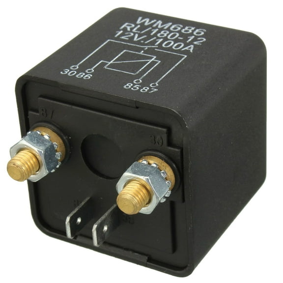 12V 100Amp 4-Pin Heavy Duty ON/OFF Switch Split Charge Relay For Auto Boat Van Black