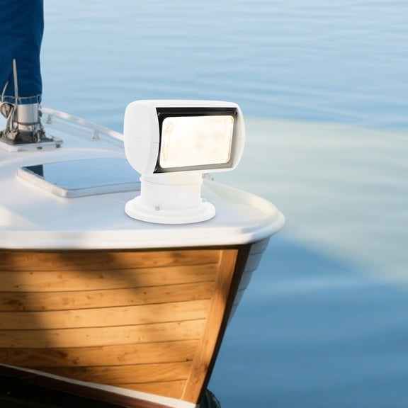 12V 100W Boat Spotlight with Remote Control IP66 Waterproof Halogen Marine Searchlight White for Yacht and Outdoor Navigation
