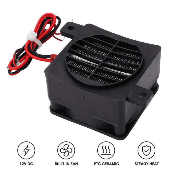 12V 100W PTC Car Air Heater, Ceramic Fan Heater Module with Built-In Fan for Low-Voltage Enclosures