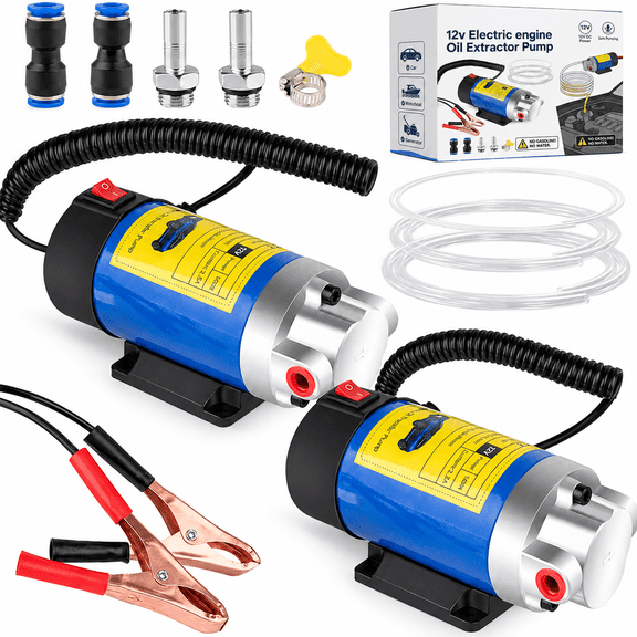 12V 100W Self-Priming Electric Oil Pump, 12V Portable Electric Oil Pump for Engine Oil Change, Electric Oil Extractor Pump for Car, Truck, Boat, Motorcycle, Lawn Mower and Outdoor Equipment