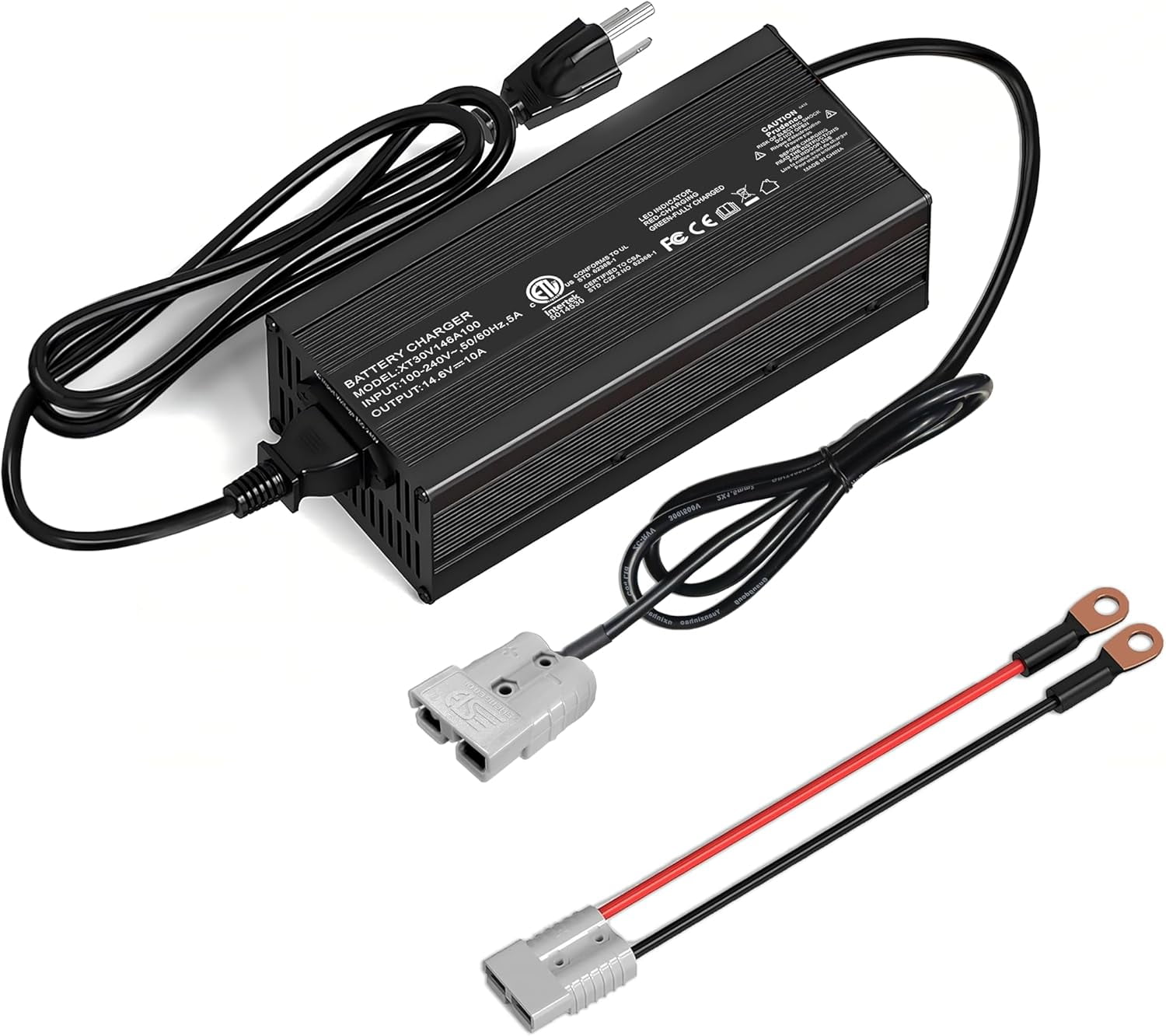 12V 10A Lithium Battery Charger AC-DC LiFePO4 Smart Charger for Deep Cycle Lithium Battery