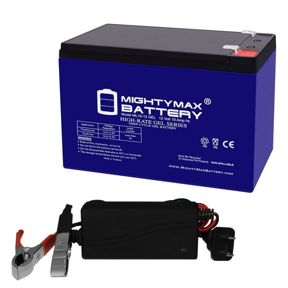 12V 10AH GEL F2 Replacement Battery Compatible With APC Back-UPS280 + 12V Charger