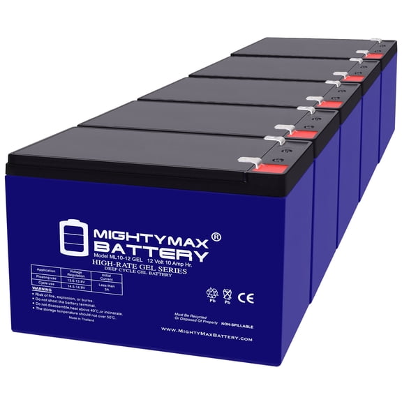 12V 10AH GEL F2 Replacement Battery Compatible with Phat Flyer Scooter - 5 Pack