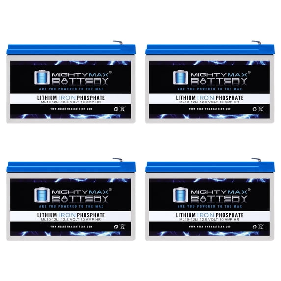 12V 10AH Lithium Replacement Battery Compatible with Exide EP EP1229W - 4 Pack