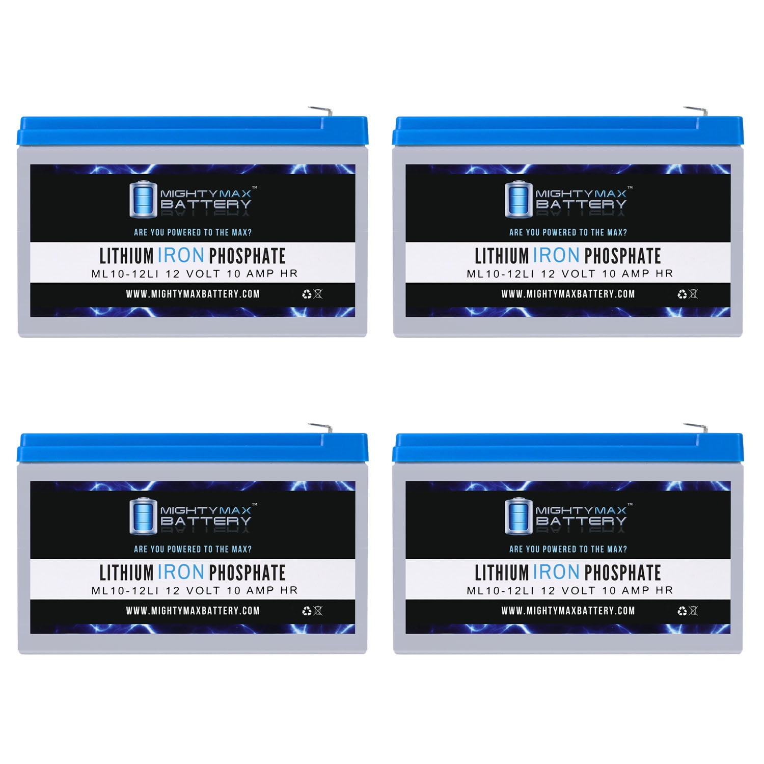 12V 10AH Lithium Replacement Battery Compatible with Leoch DJW12-7.2 - 4 Pack