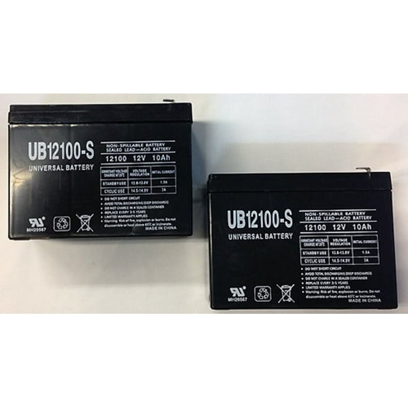 12V 10AH SLA BATTERY  .250 F2 FAST ON TAB TERMINALS - PACK OF 2