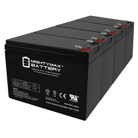 12V 10AH SLA Battery Replacement for Adams Rite PS-SE - 4 Pack
