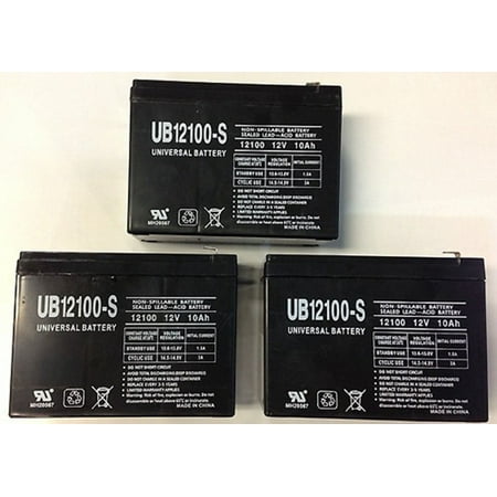 12V 10AH SLA Battery Replacement for Pinnacle Plus 700RM - 3 Pack