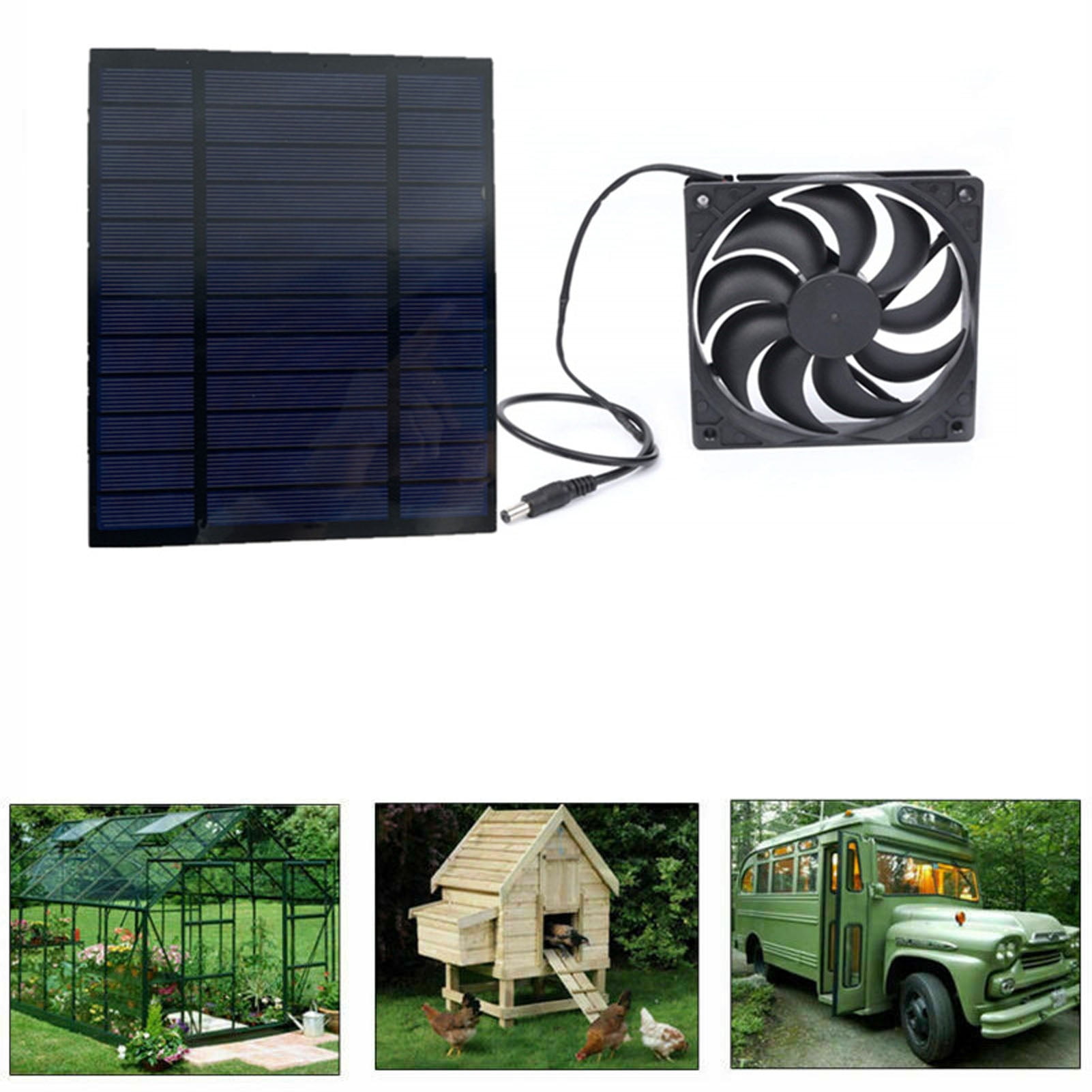 12V 10W Solar Powered Exhaust Fan, Waterproof Solar Power Panel Exhaust