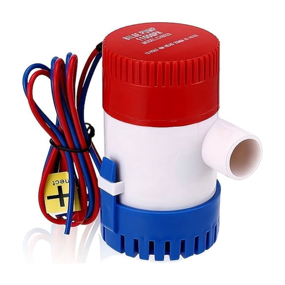 12V 1100Gph Electric Bilge Pump, Non-Automatic Submersible Water Pump for Boat, RV, Pond and Pool
